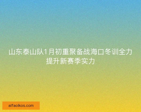 山东泰山队1月初重聚备战海口冬训全力提升新赛季实力